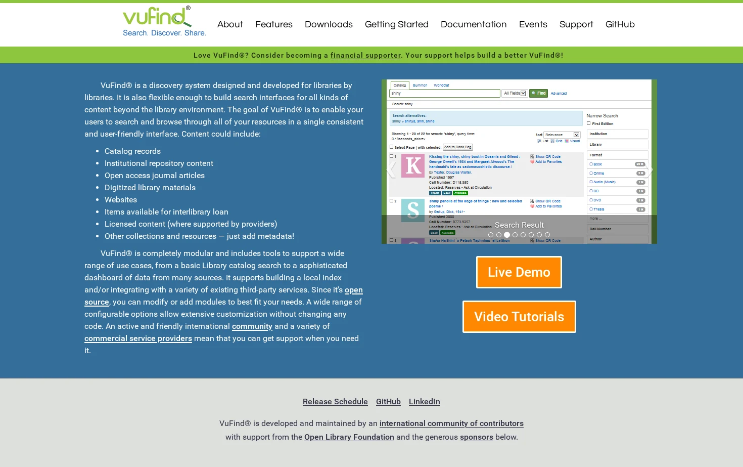 VuFind® 页面快照